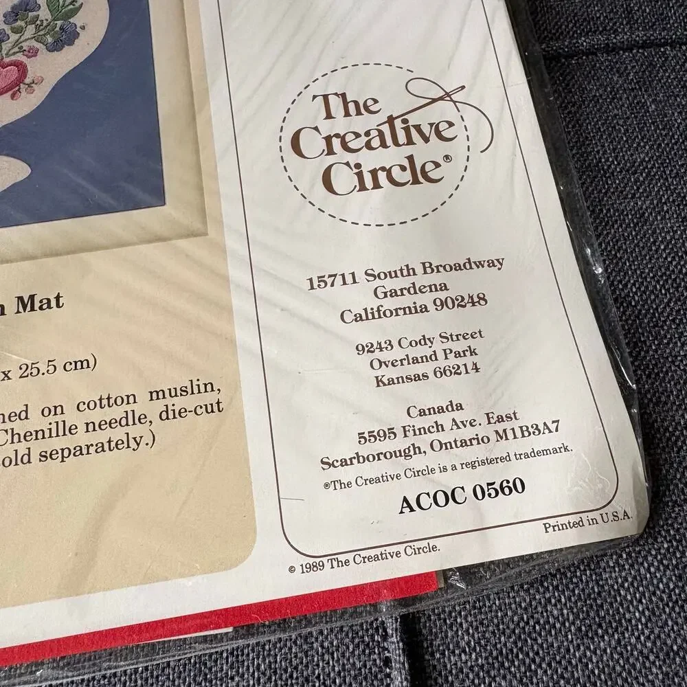 Quack N' Mat 0561 Vintage Stamped Embroidery Kit by The Creative Circle - 1989